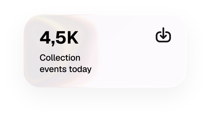 Ketch dashboard card: 4,500 collection events today.
