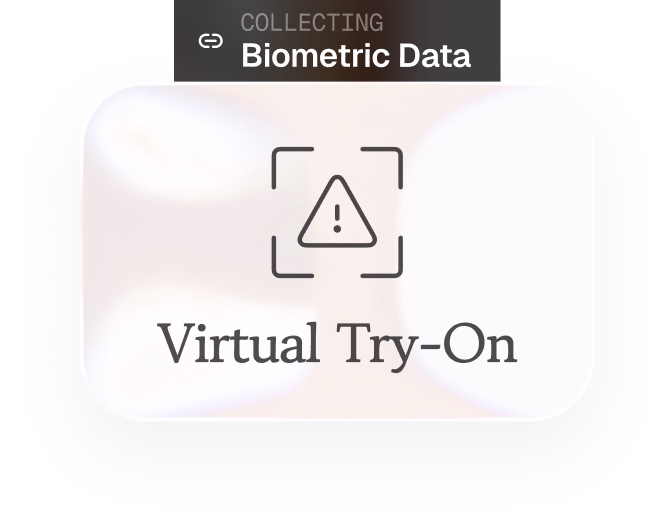 Ketch experience card: Virtual Try-On, collecting biometric data.